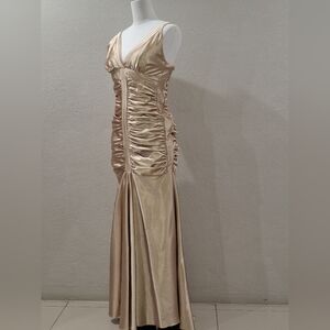1990's Golden Champagne Formal Dress | 32" bust